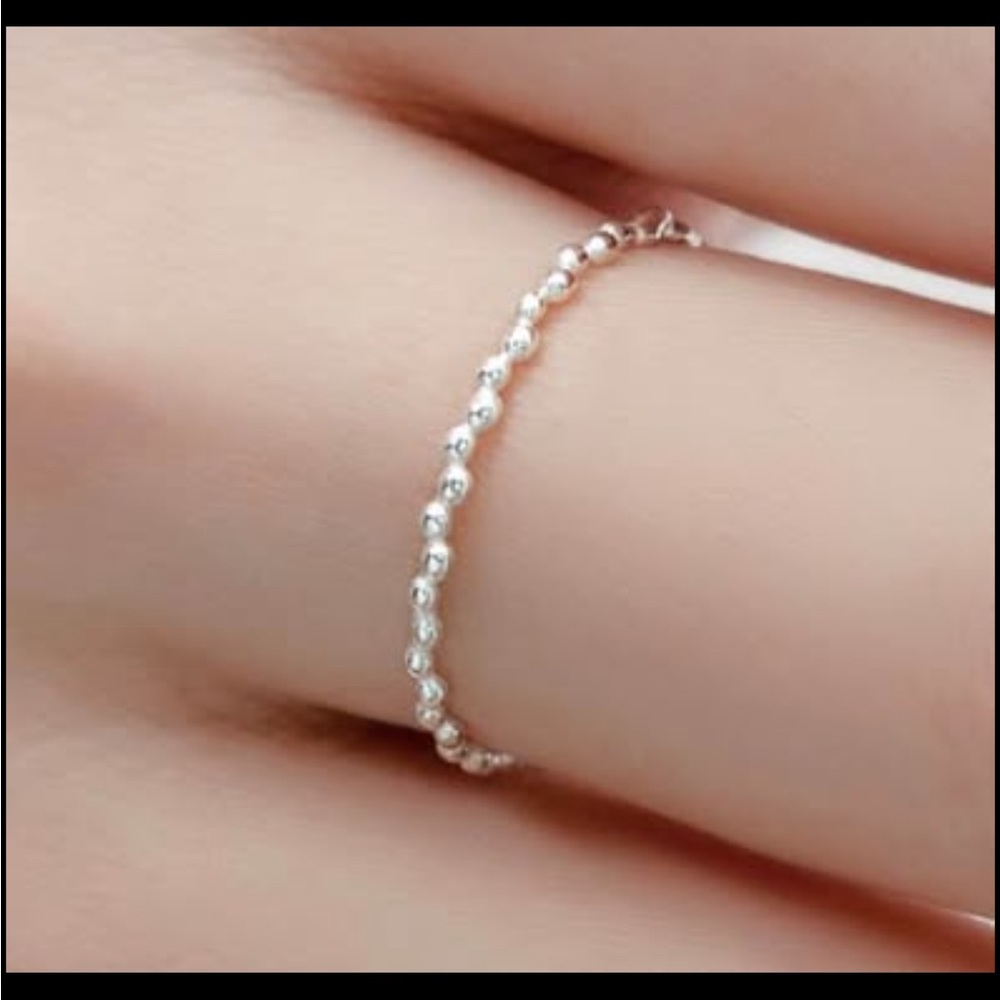 Sterling Silver Beaded Stackable Rings - Silver - Picture 2 of 10